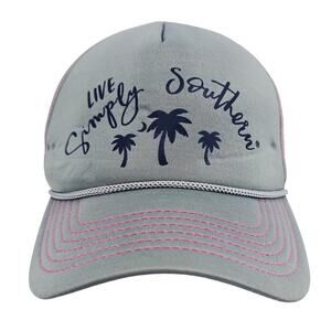 Simply Southern Hat Women's Adjustable Pink Gray Snapback Trucker Cap Pink Mesh
